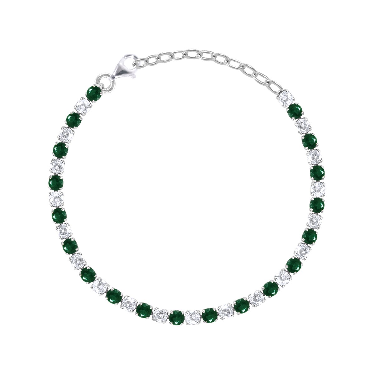 Bracelet rivière acier argenté et oxydes de zirconium