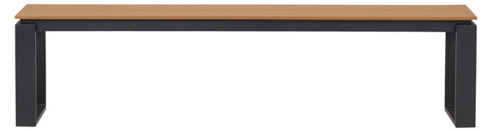 Havebænk 180 x 36 x 43 cm sort/teaklook - Outfit