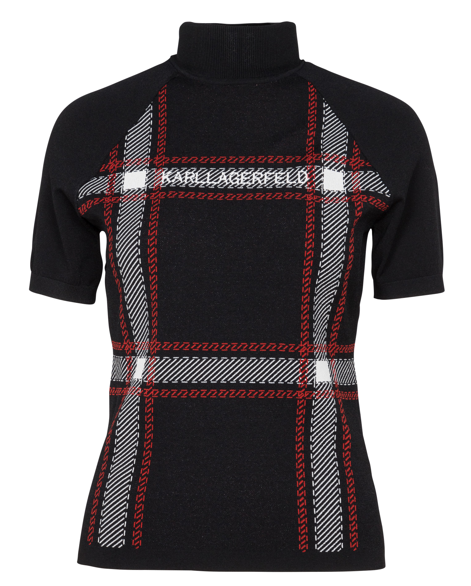 Top en maille col montant imprimé| Multicolore