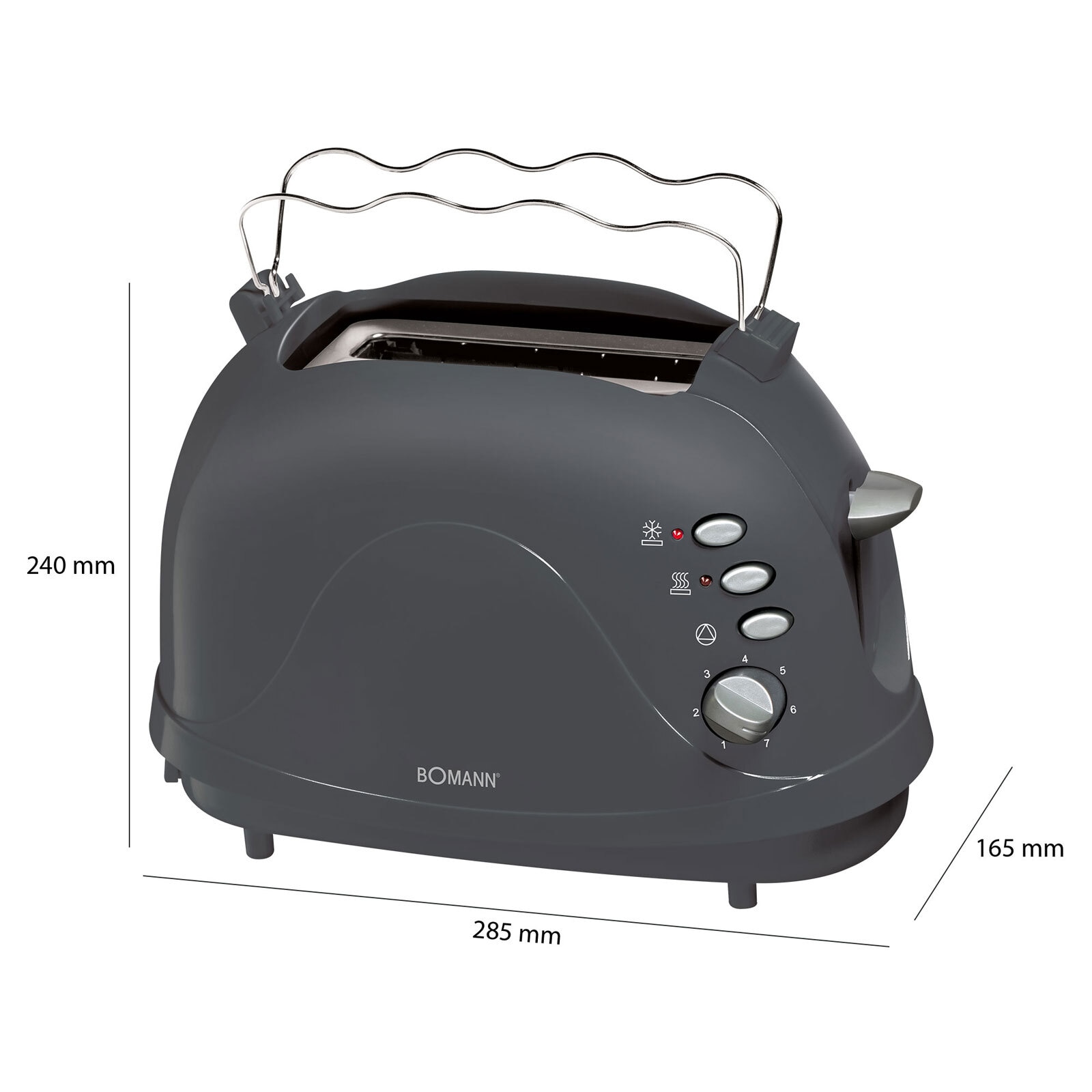 BOMANN Toaster TA 246 CB 700 Watt grau
