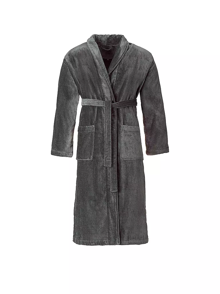 VOSSEN Unisex Bademantel FEELING-L Flanell grau