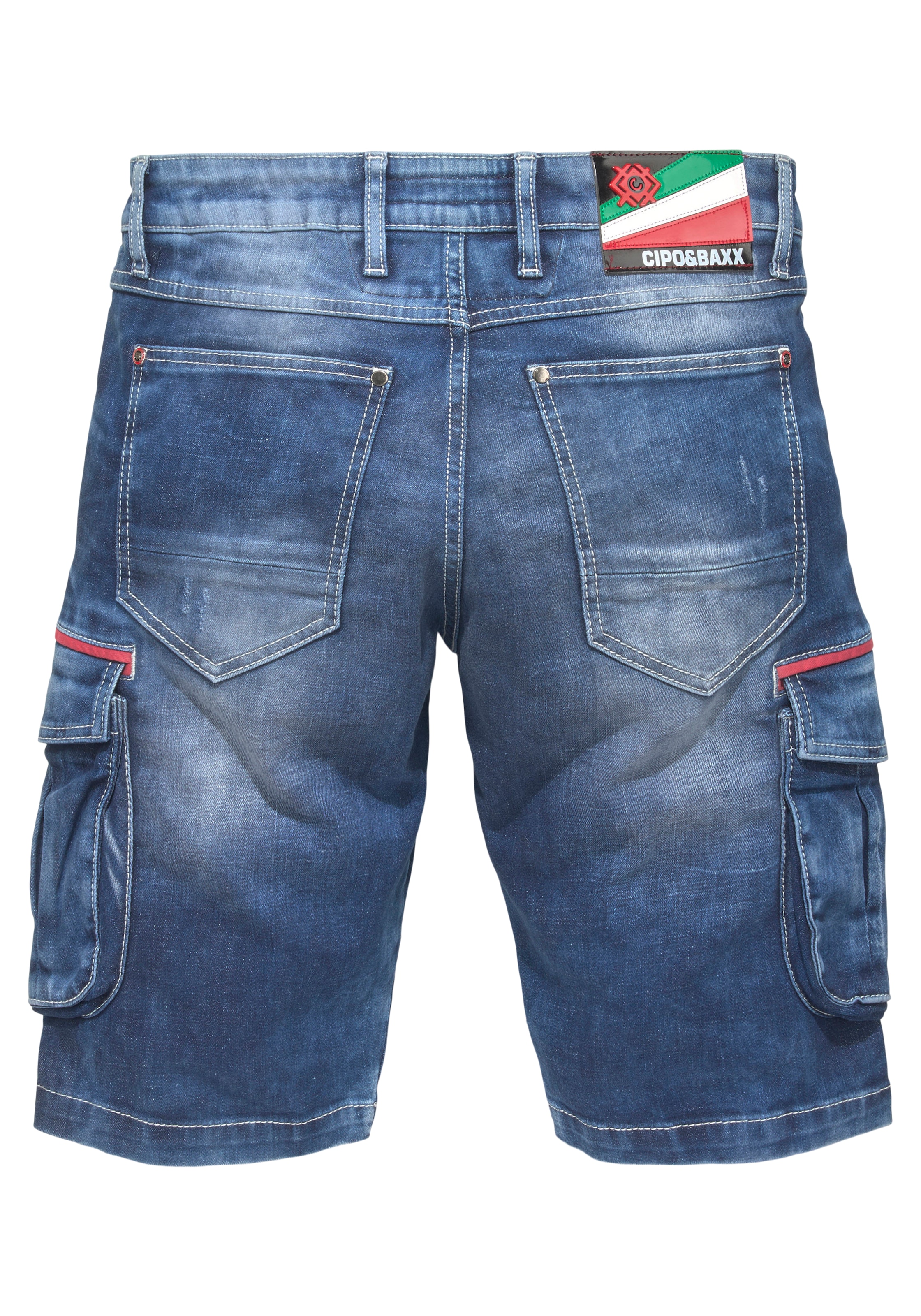 Cipo & Baxx Jeansshorts in Denim , mit Cargotaschen