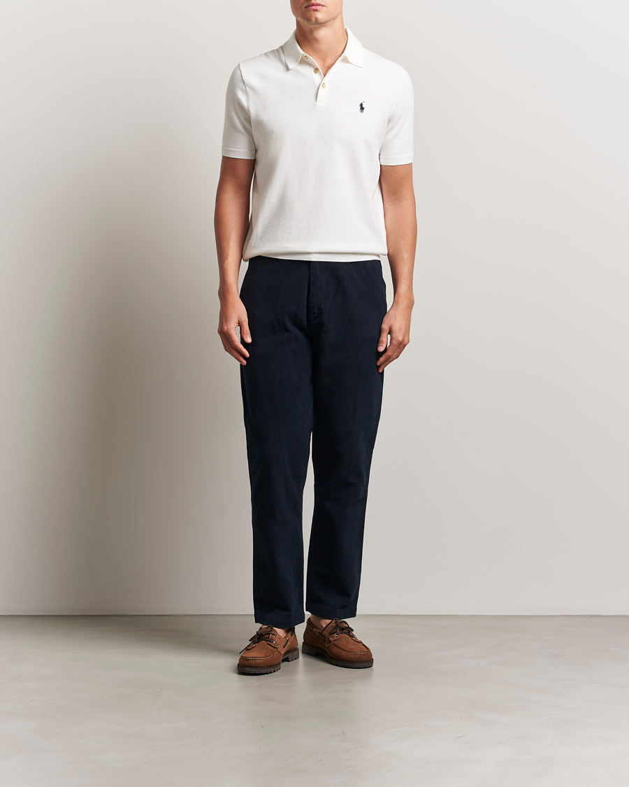 Polo Ralph Lauren Knitted Short Sleeve Polo Deckwash White