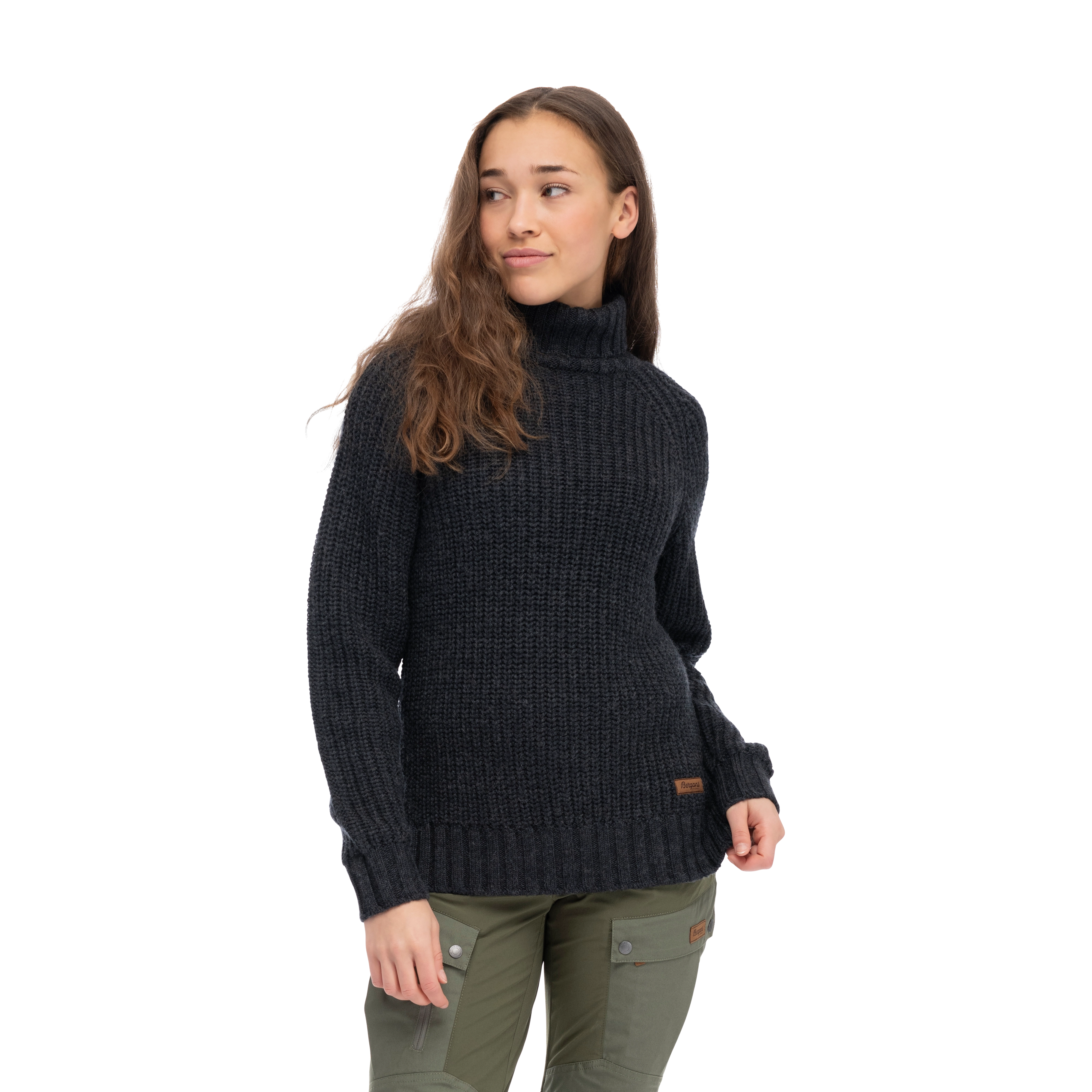 Nordmarka Merino High Neck Jumper Women Dark Shadow Grey
