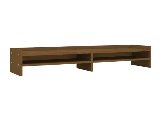 Support de moniteur Marron miel 100x24x16 cm Bois de pin solide
