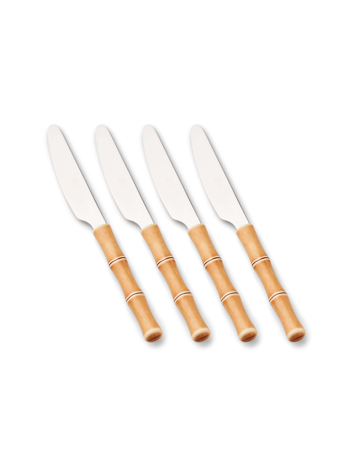 Kniv Bamboo | Rustfrit stål/nylon. 22,5 cm. 4 stk. | Nature | NEVA Posateria Creativa
