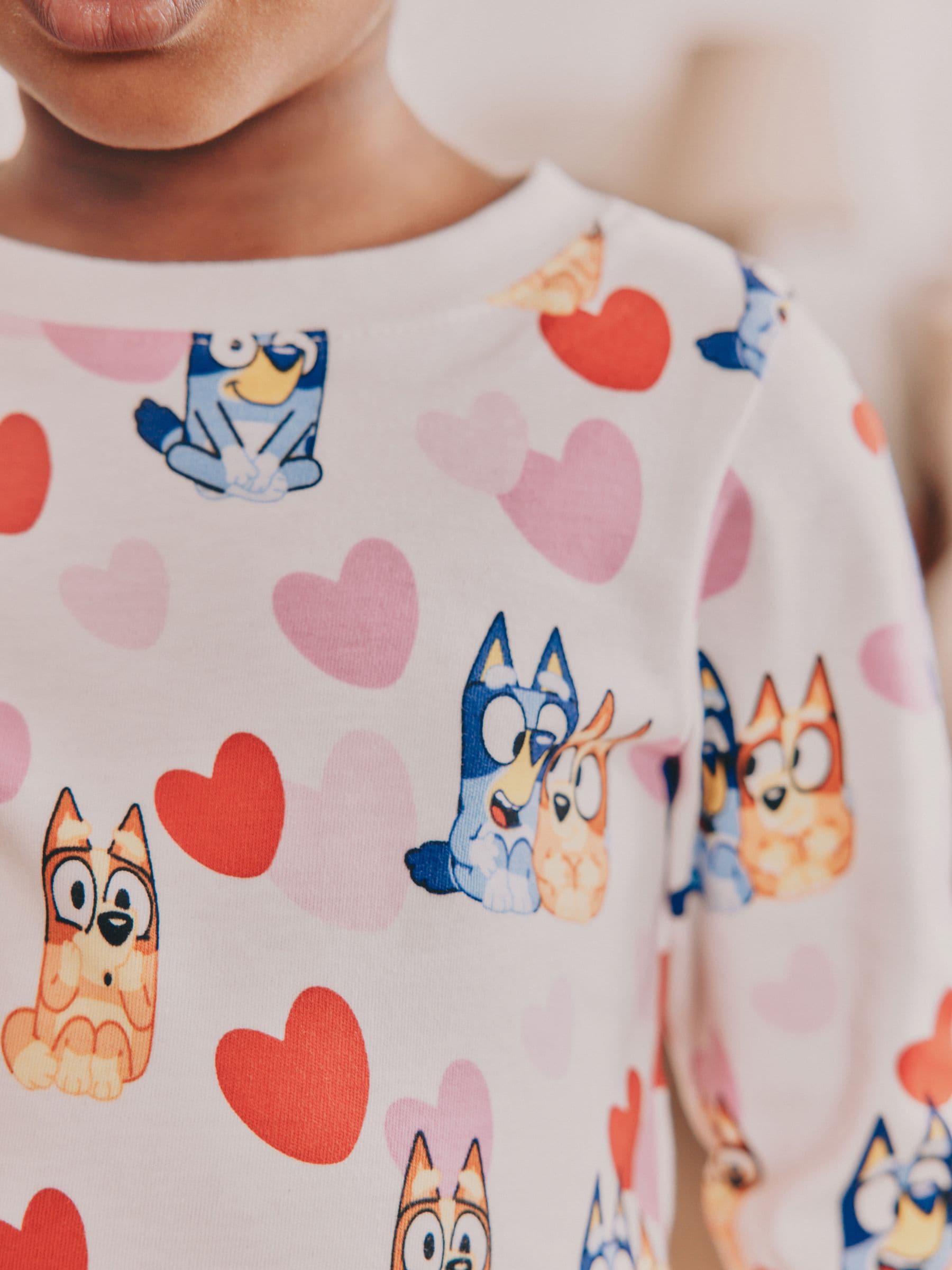 Roze - Bluey Knusse pyjama's met lange mouwen van 100% katoen, 2 verpakking (12mnd-8jr)