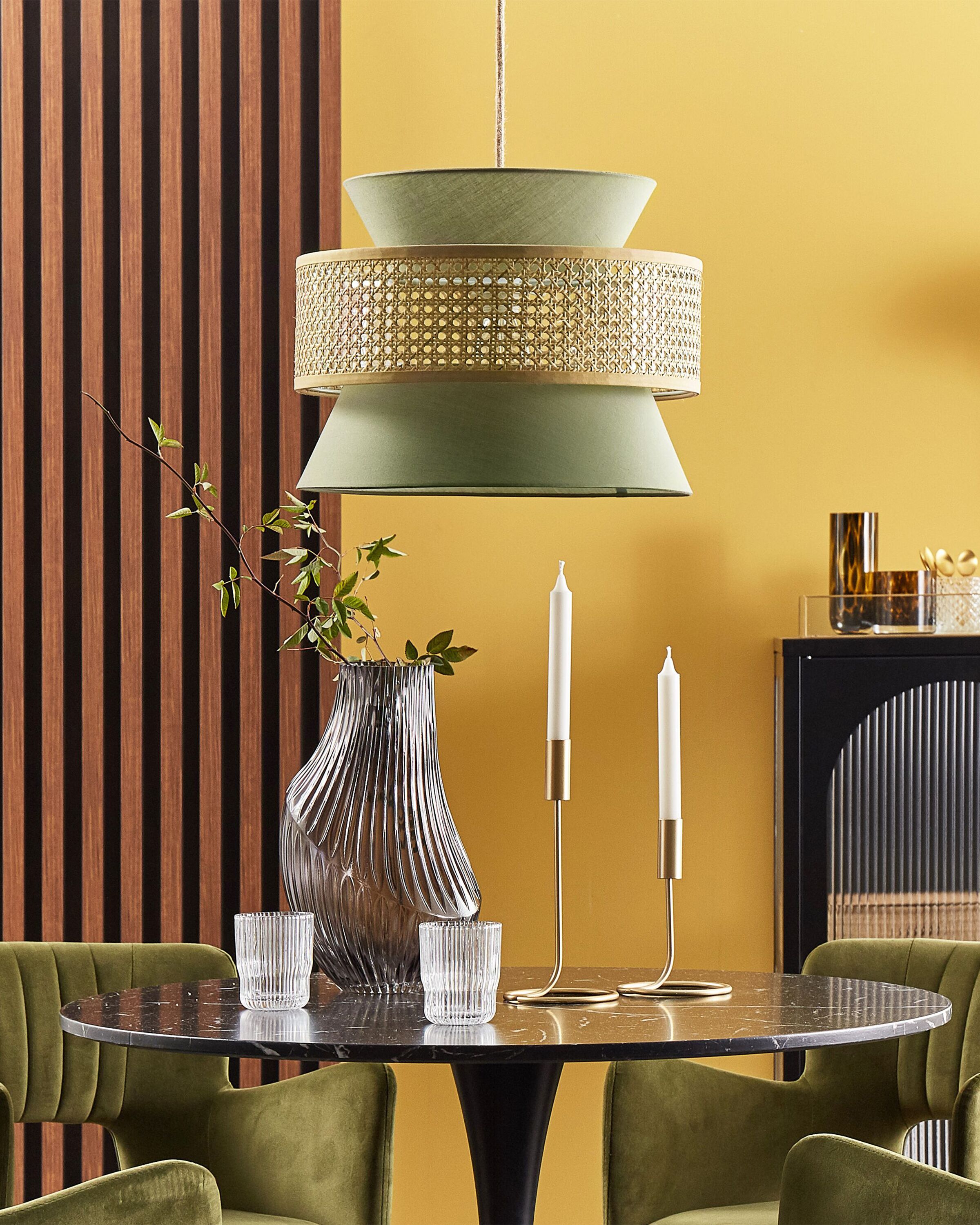 Hanglamp LUYANO Rotan Lichtgroen