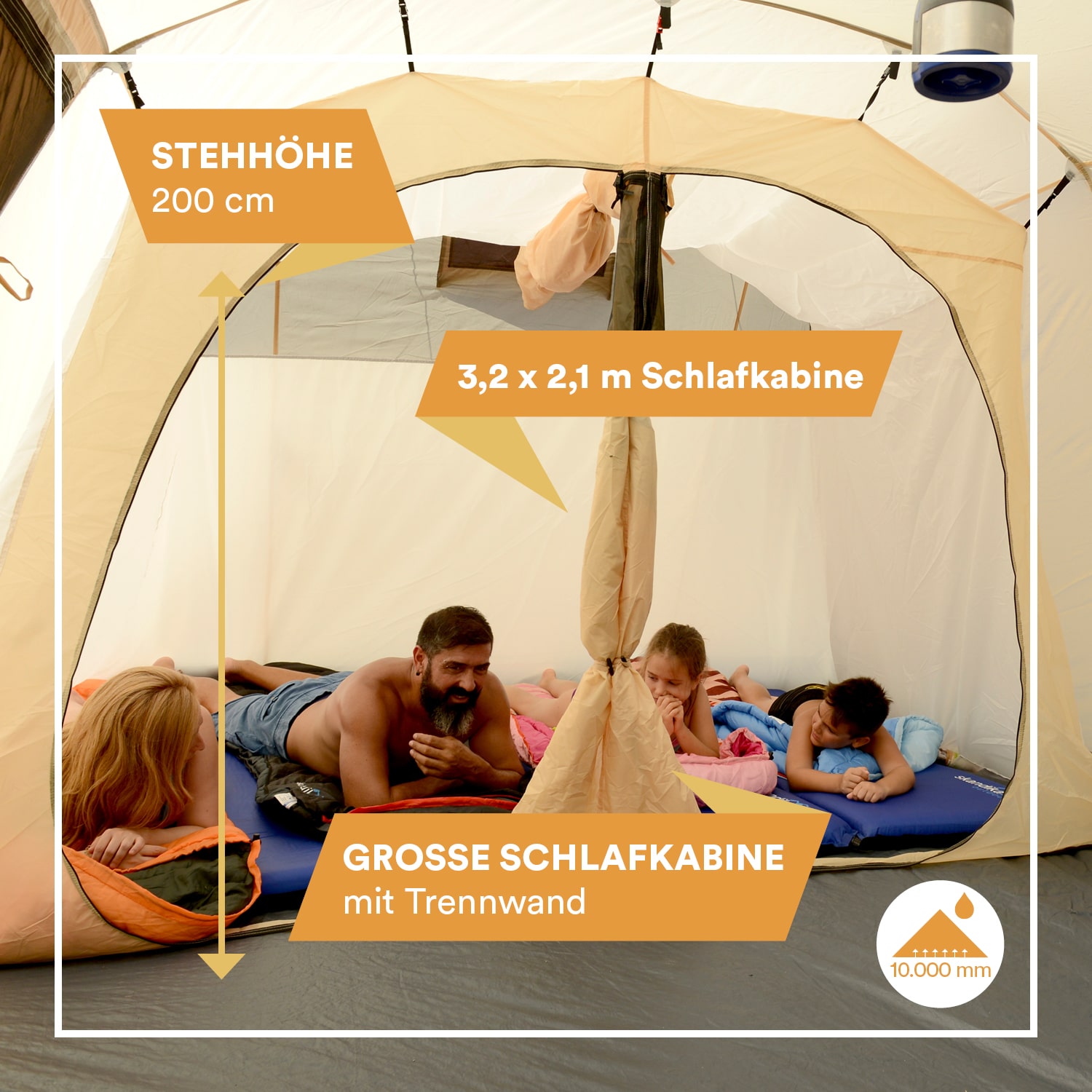 Skandika Nordland 4 beige Tunneltent