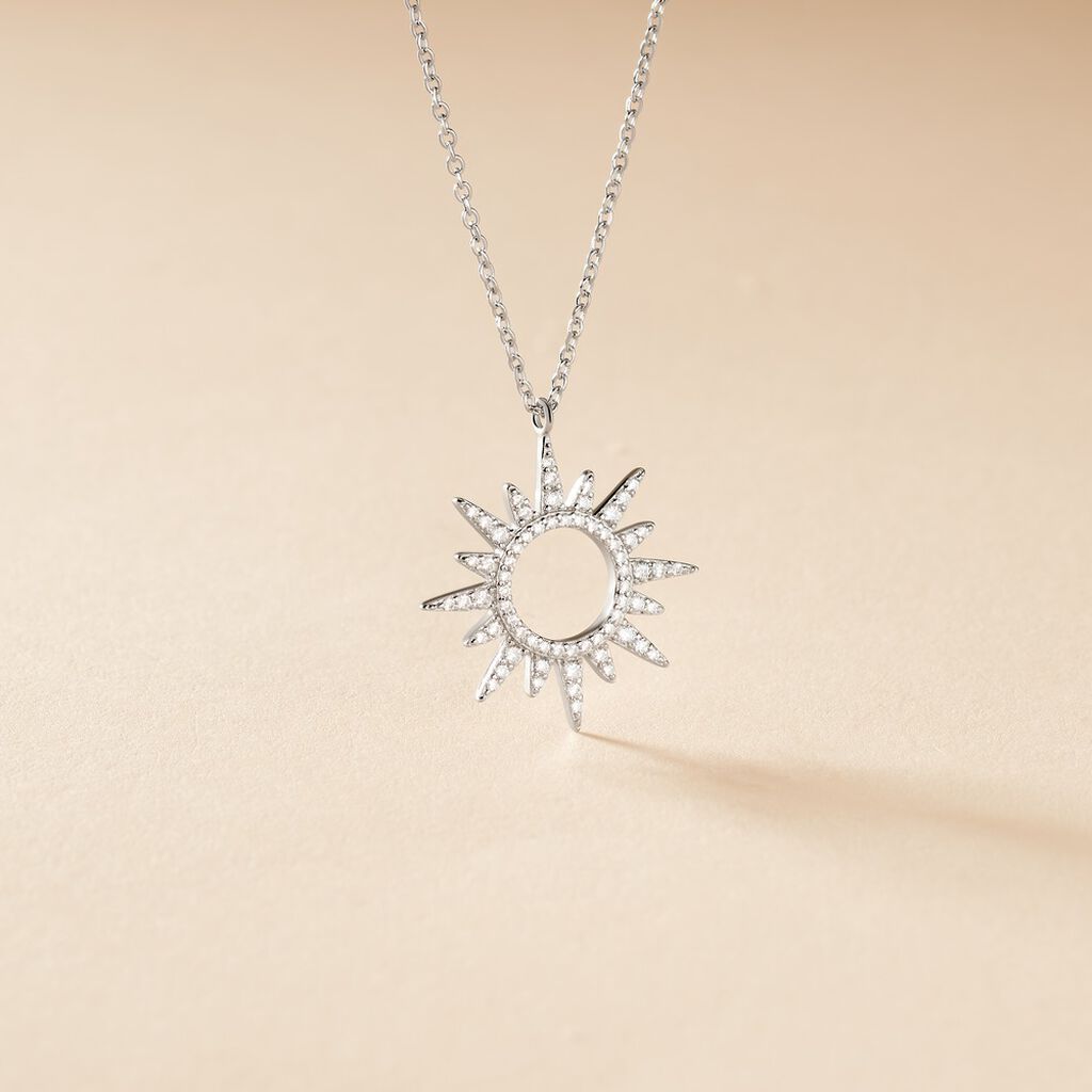 Collier Anaiz Argent Blanc Oxyde De Zirconium