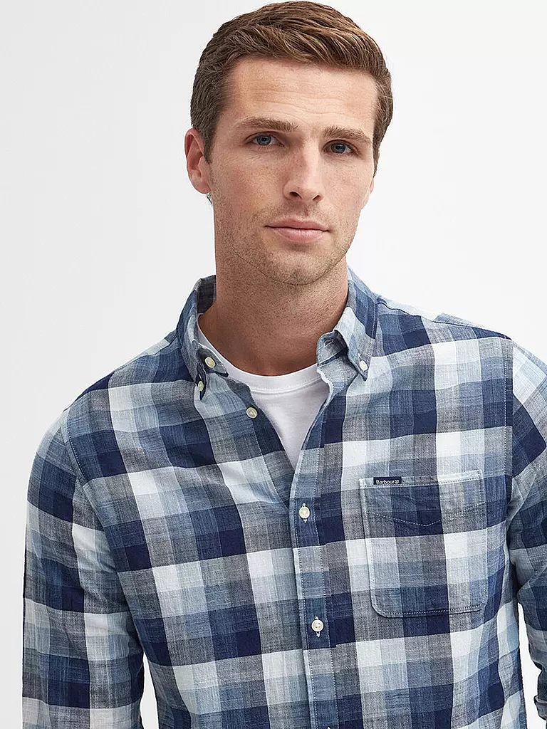 BARBOUR Hemd Tailord Fit HILLROAD blau