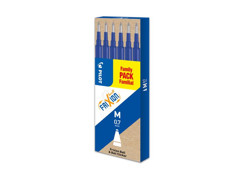 Pilot Patrone FriXion Refill 6 Stück 0.7 mm, Blau Nachfüllminen für FriXion Ball und Clicker Tintenrollen