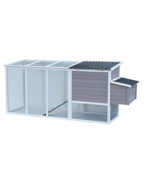 Homestyle Kippenhok Landal - Kippenhok - 251x76x104 cm Grijs Wit