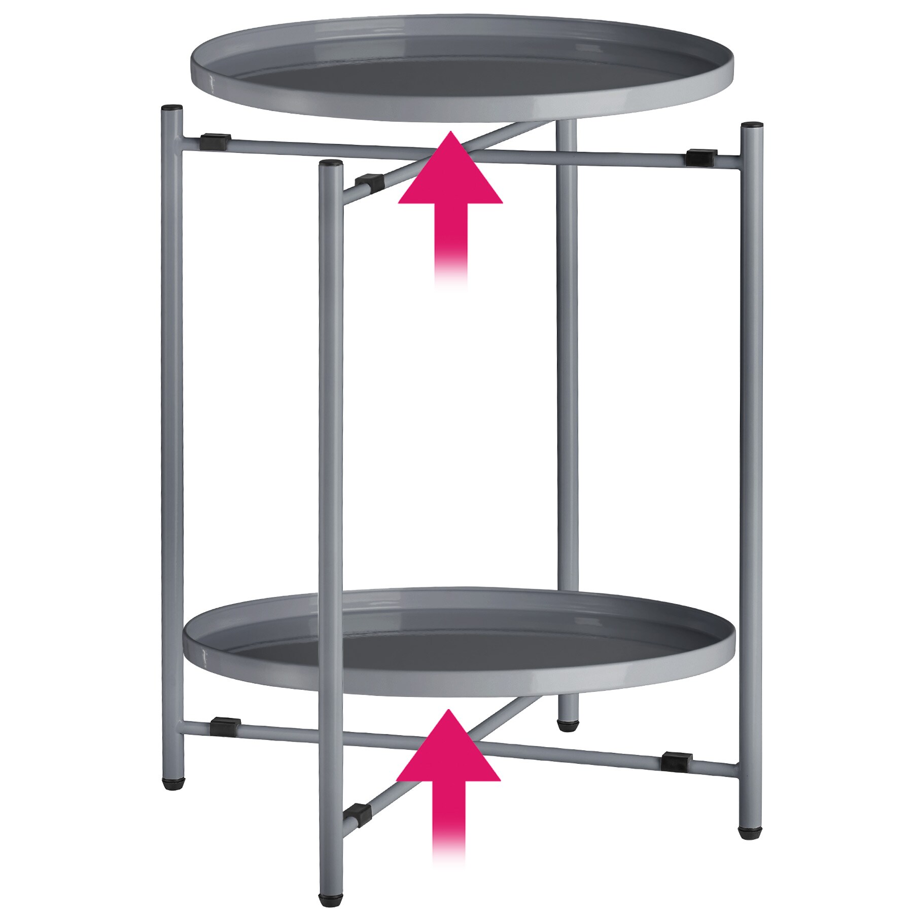 tectake® Beistelltisch, Stahl, filigranes Gestell, 45,5 x 45,5 x 53 cm