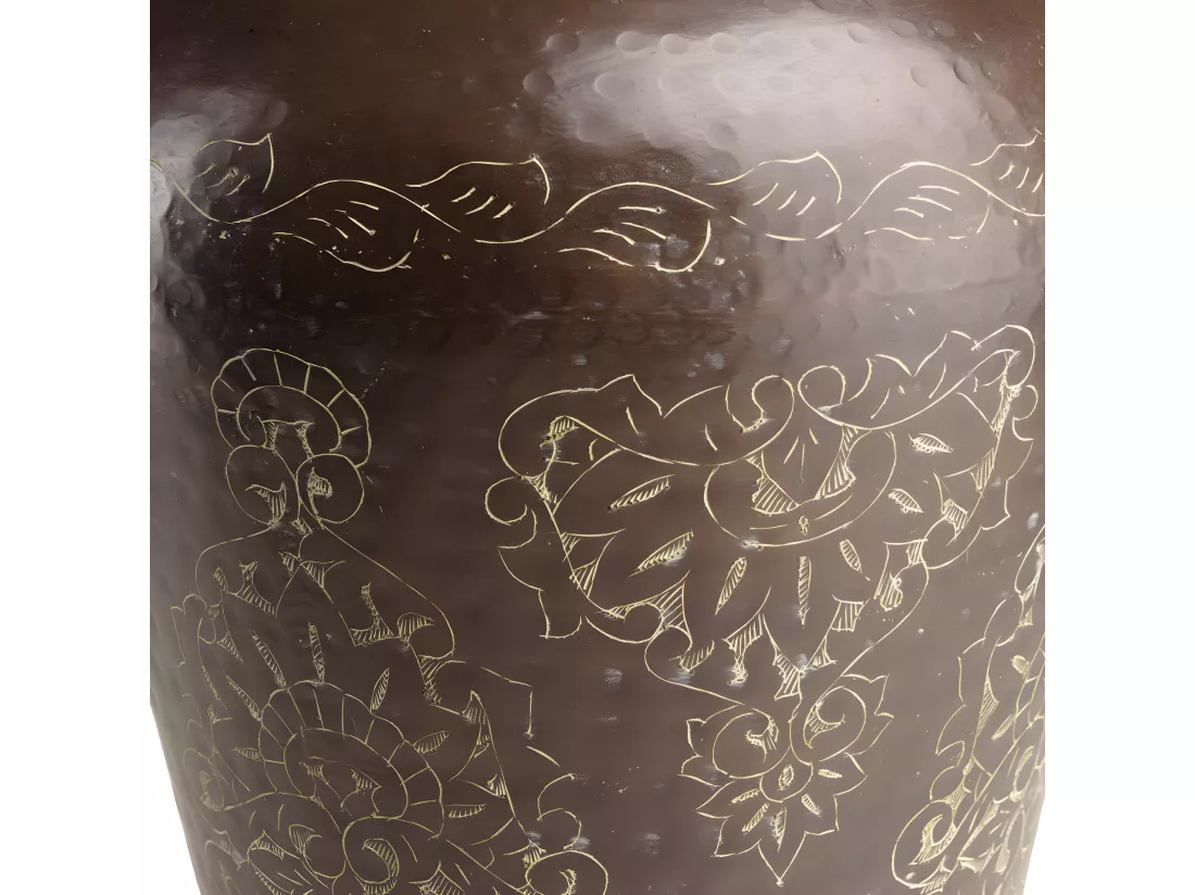 HONORE - Vase alu L35cm H70cm couleur cuivre foncé patine antique
