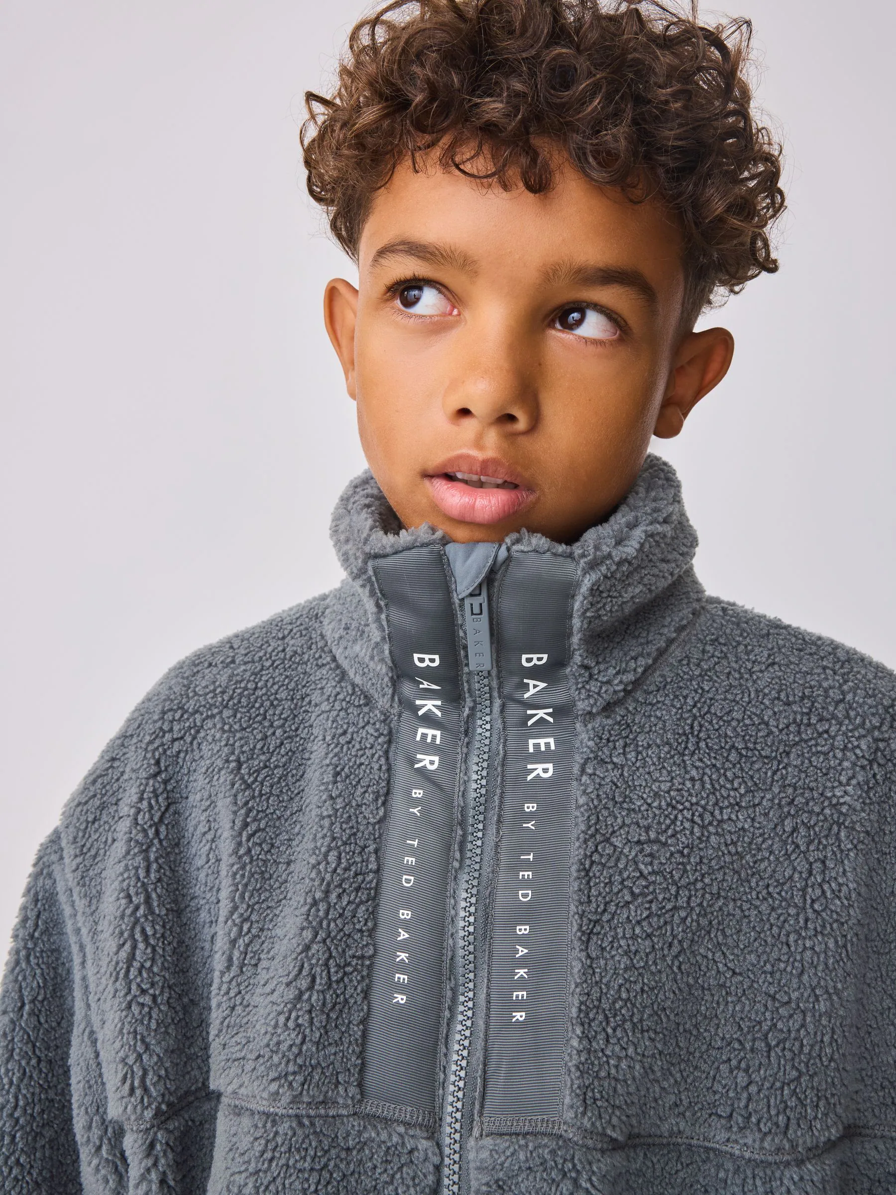 Baker by Ted Baker grijze borg fleece met ritssluiting