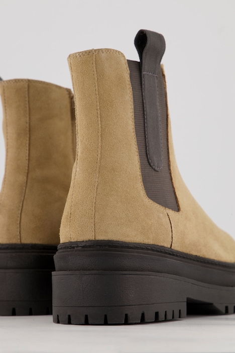 Leder-Chelsea-Stiefeletten, Veloursleder, Weite H