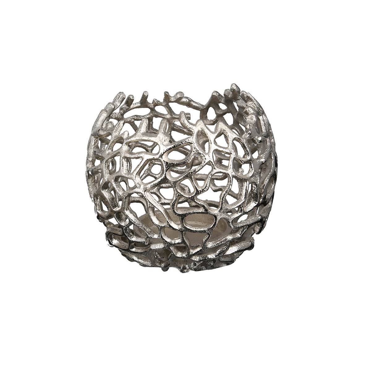 GILDE waxinelichthouder, 14 cm hoog, zilverkleurig aluminium