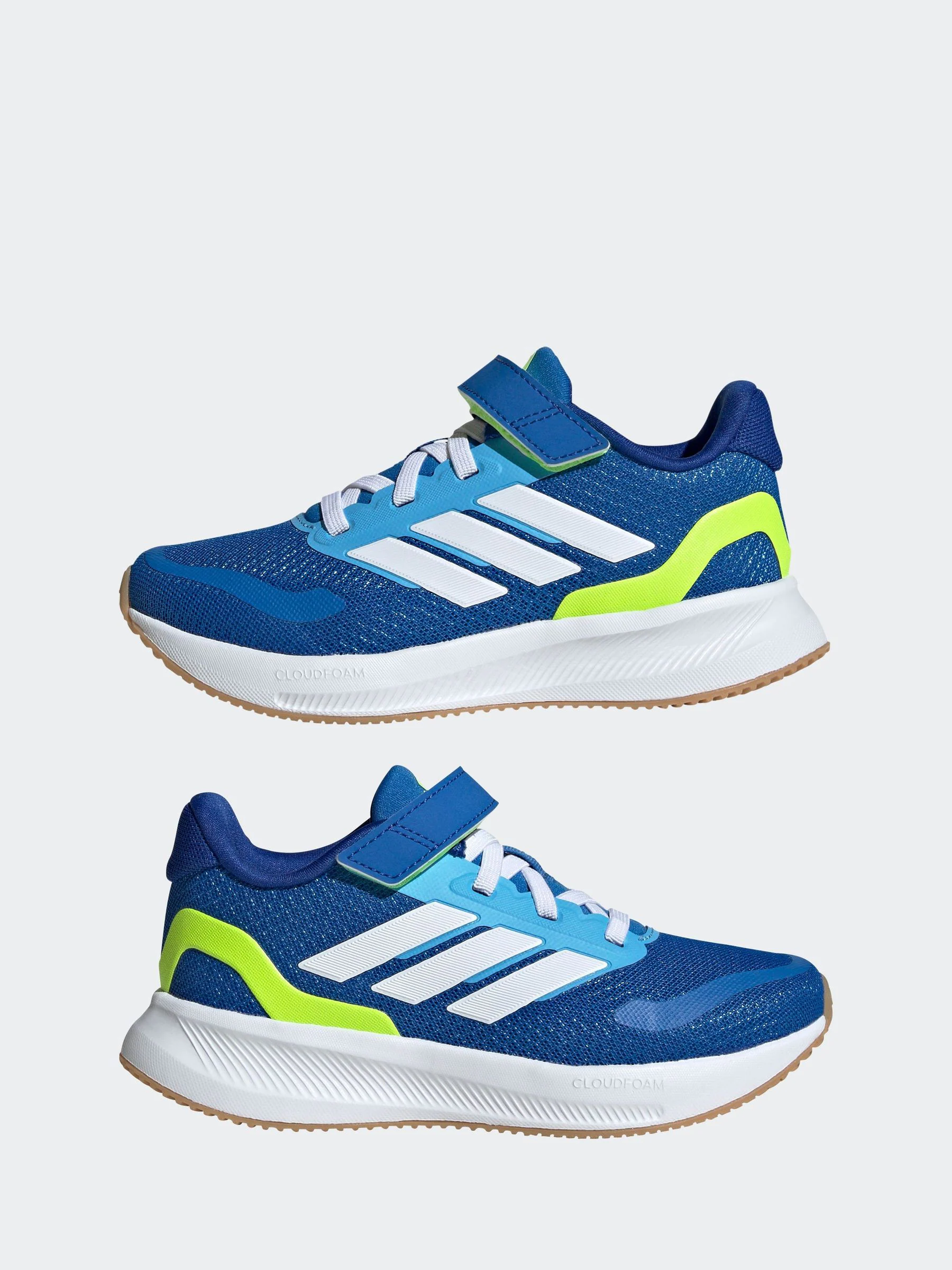 Blauw/limoengroen - adidas Runfalcon 5 kindersneakers met elastische veters