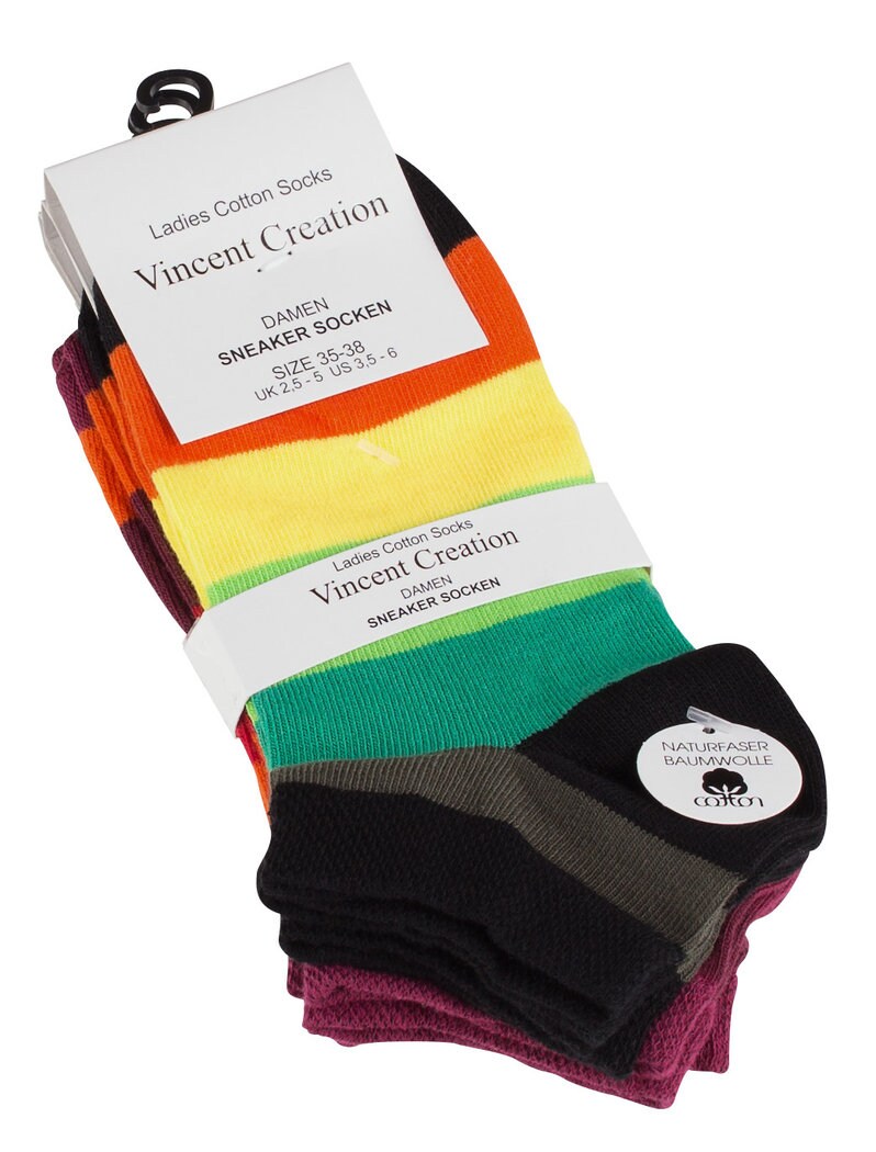 Vincent Creation® Sneaker Socken 8 Paar, mit Blockstreifen