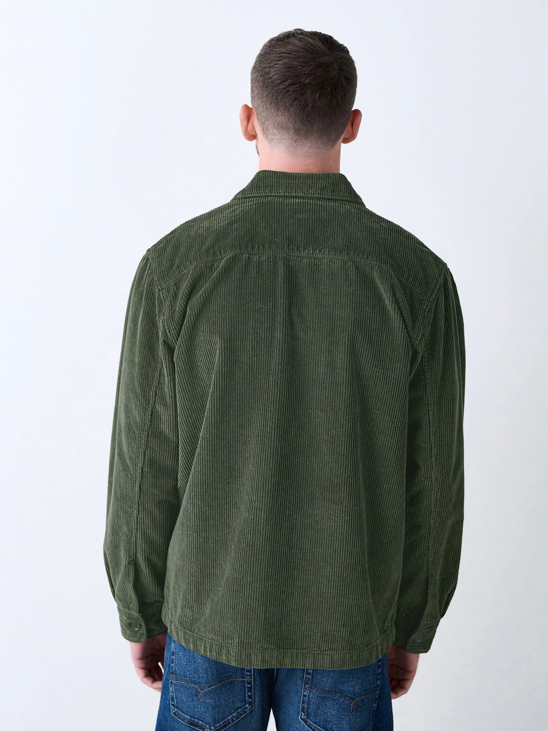 Groen - Single pocket Corduroy Shacket Overshirt