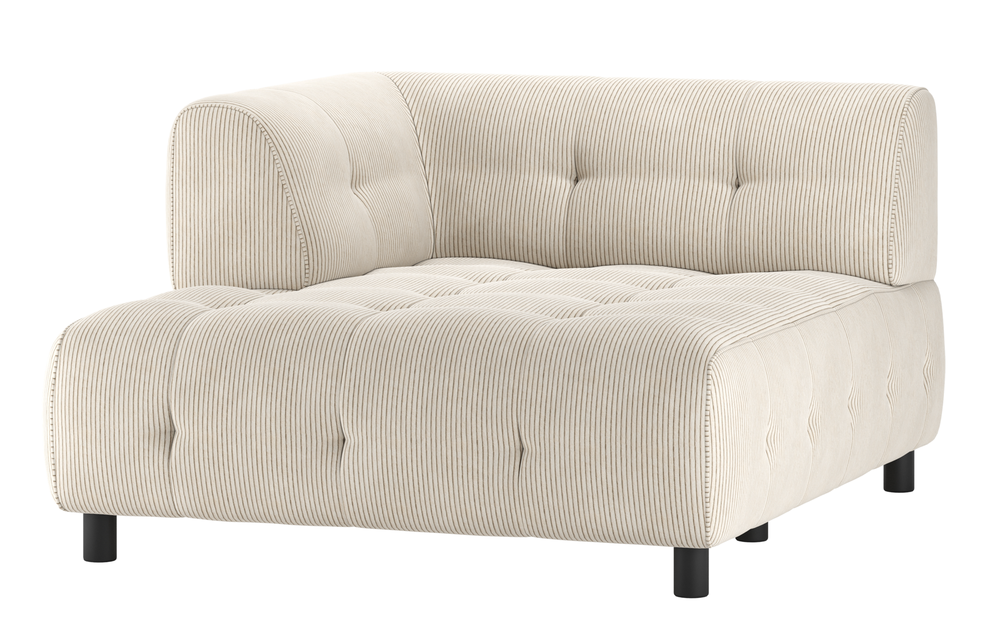WOOOD 1,5-zits chaise longue met arm links Louis - Ribstof Louis 1,5-zits chaise longue met arm links Ribstof - Powder