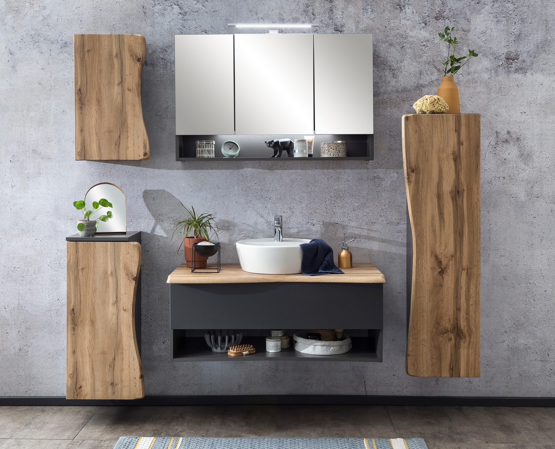 Bad-Unterschrank ANTWERPEN braun/grau 30cm