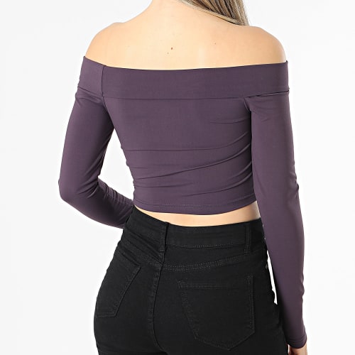 Top Manches Longues Crop Femme Fano Violet