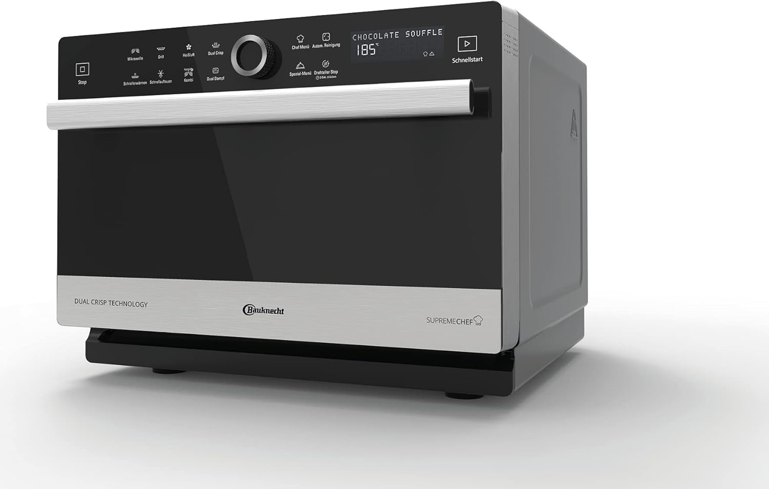 Bauknecht Supreme Chef MW 3391 SX/ 5 in 1-Multifunktionsmikrowelle/ 1000 W/ 33 L/ Heißluft 1700 W/ XXL Grill 1200 W/ Crisp Funktionen/ Dampfgaren inkl. Dampfgarbehälter
