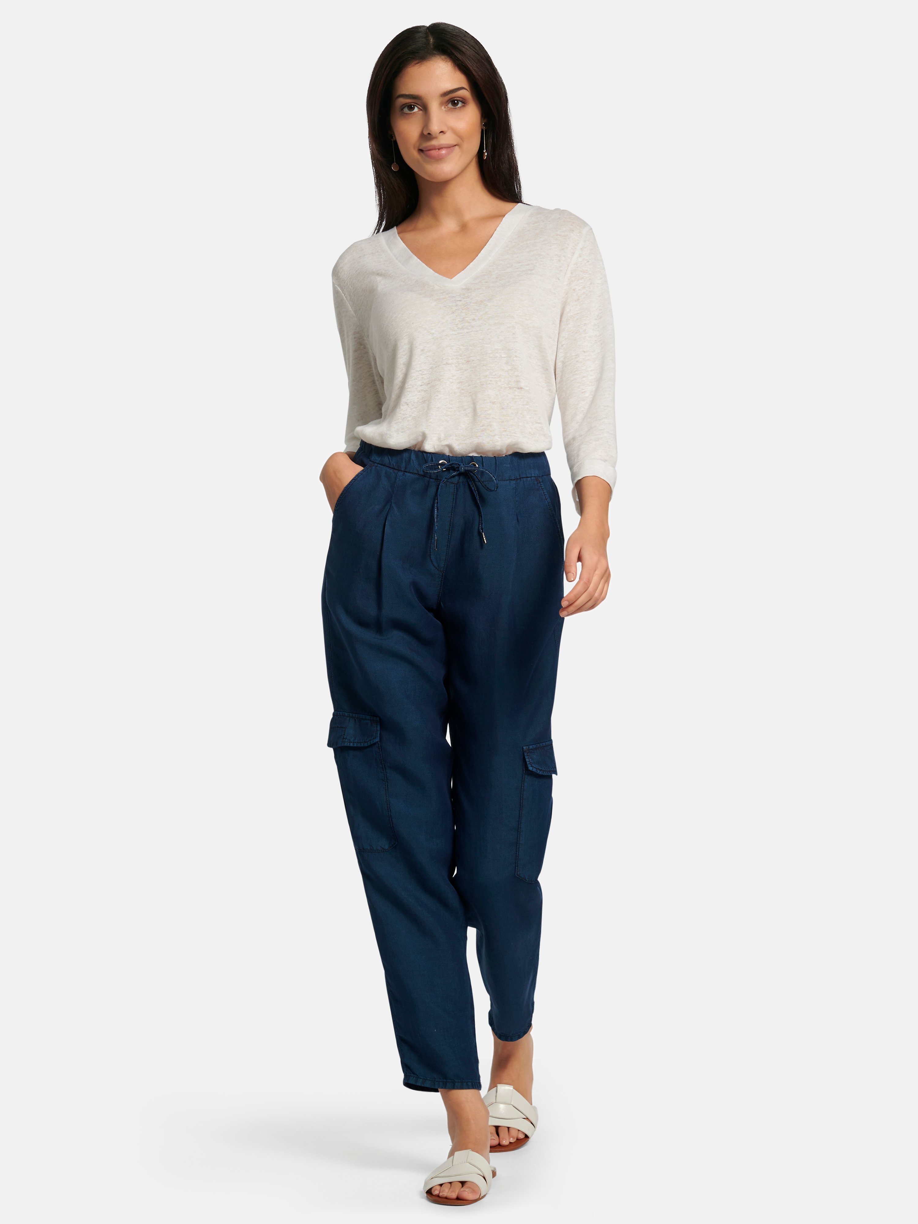 Knöchellange Relaxed Fit-Schlupf-Hose