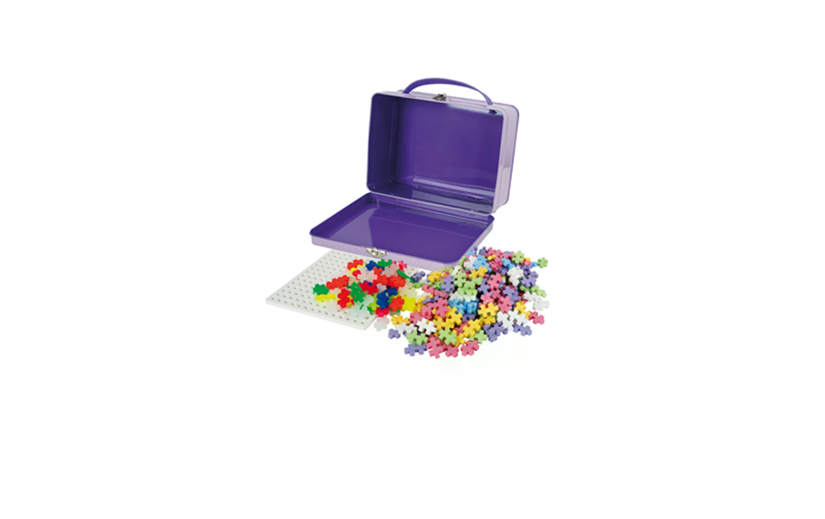 Kreativ-Bausteine Pastell Metallbox 600 TeileKonstruktionsspielzeug in praktischer Metallbox