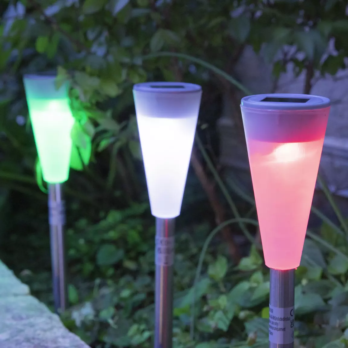 Lot de 10 bornes de jardin solaires (H26 cm) Marly Multicolore