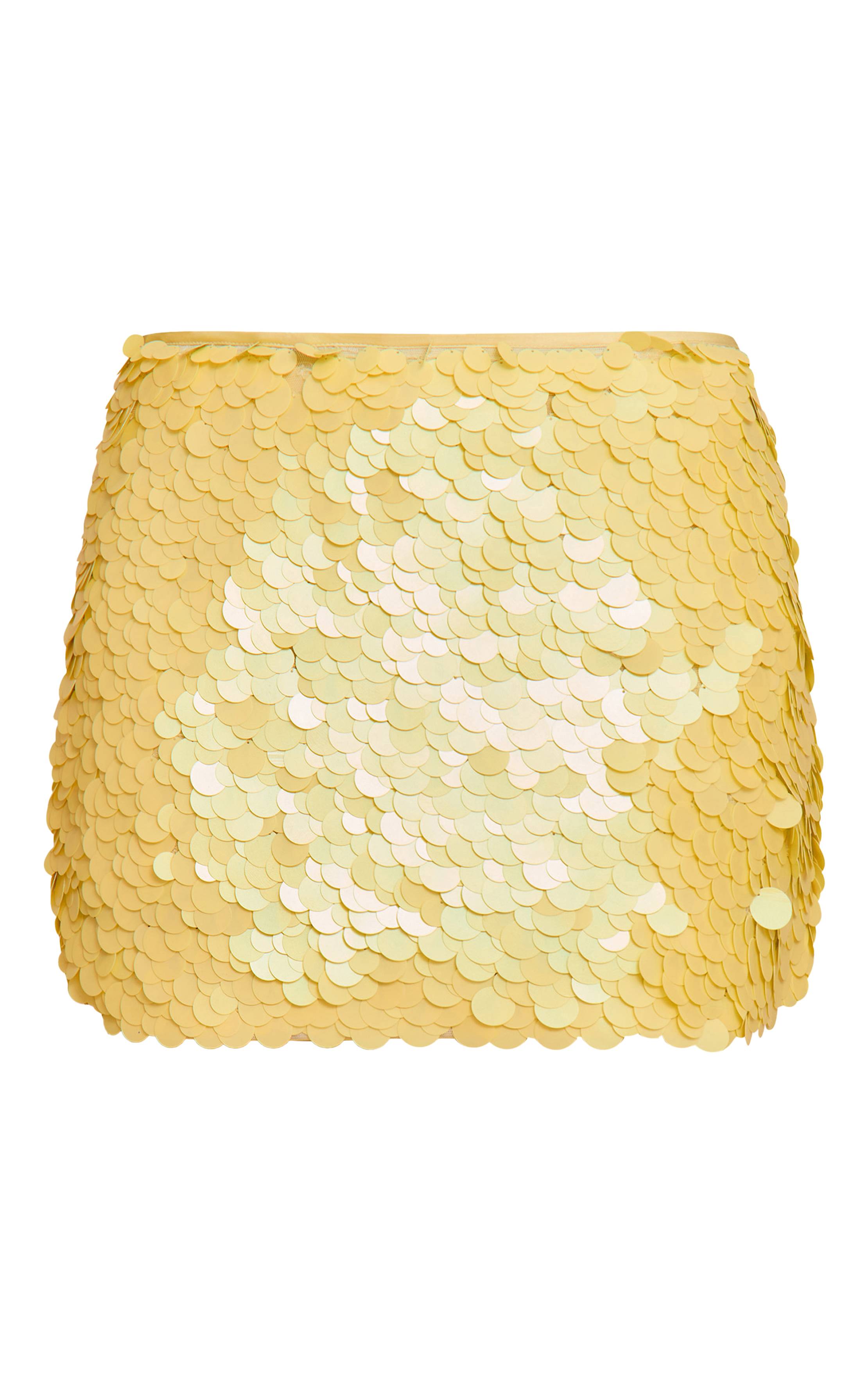 Citron Mini-jupe À Sequins Coquillage Large Premium