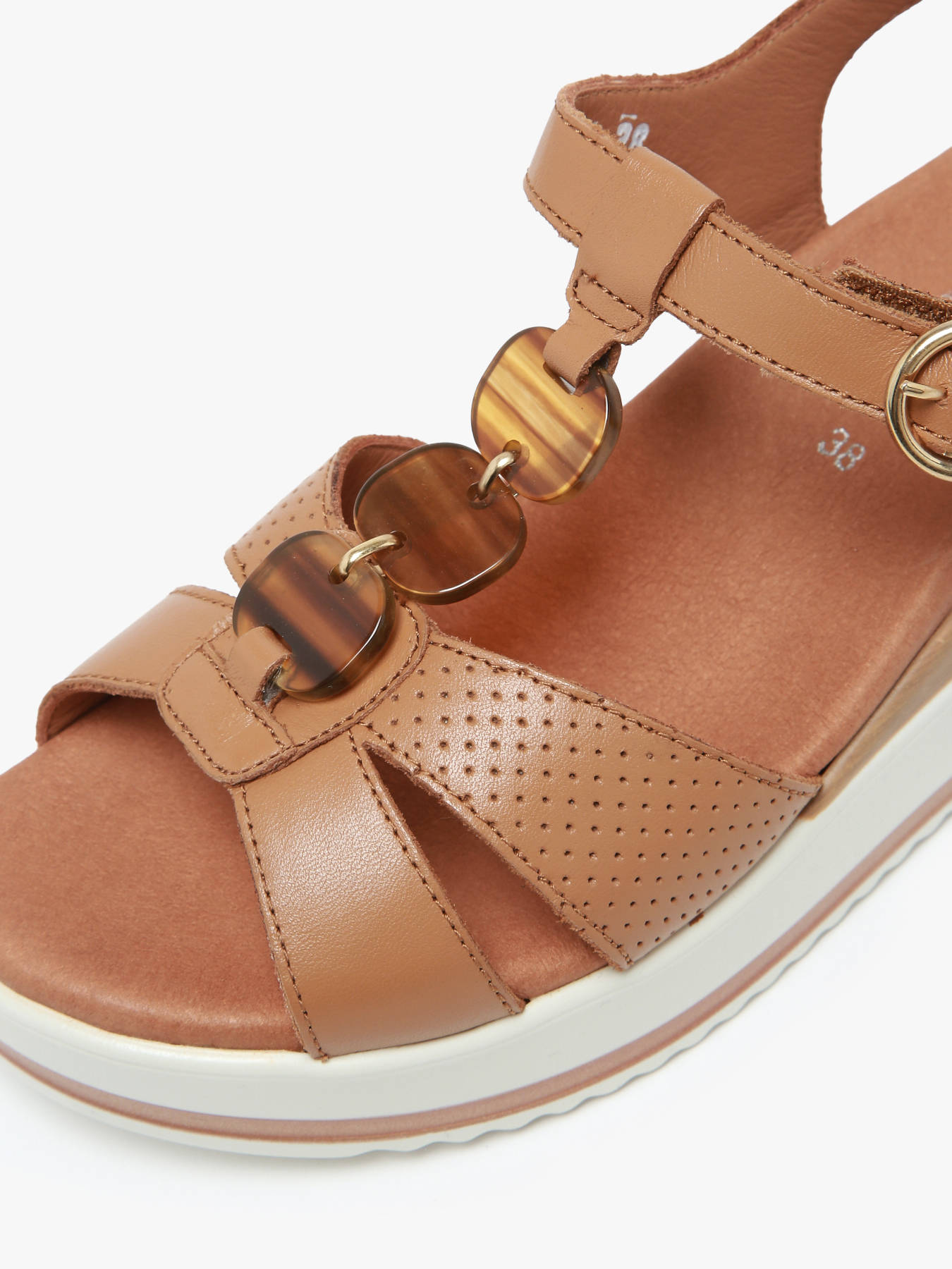 Sandales talon compens en cuir MEPHISTO
