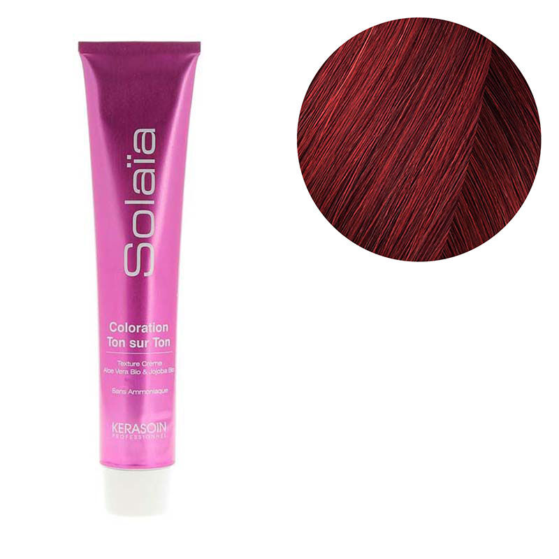 Coloration ton sur ton Solaïa 6.66 blond foncé rouge intense