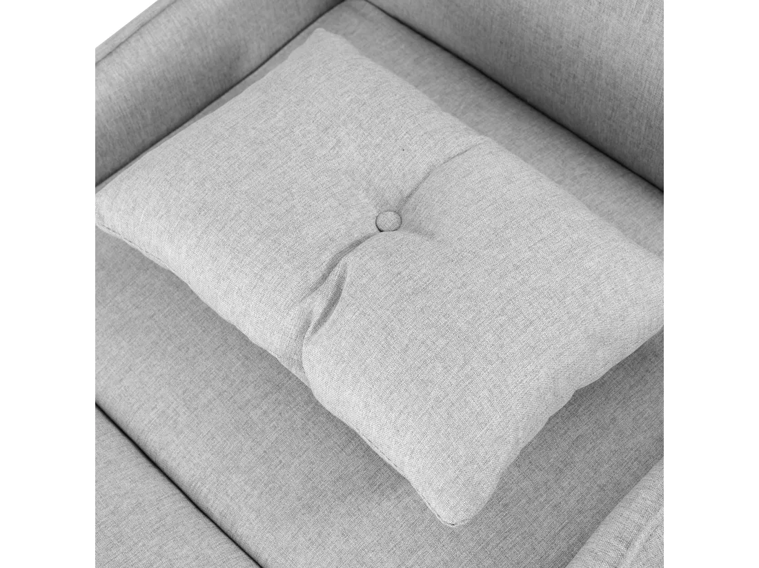 Fauteuil escamotable en lin - avec tables d'appoint pliantes - Gris clair