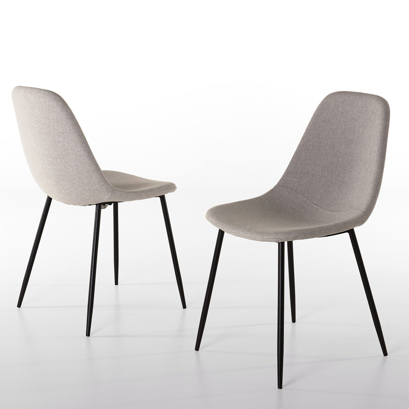Macabane 2 Chaises Augustin beiges - 43x53x80 cm