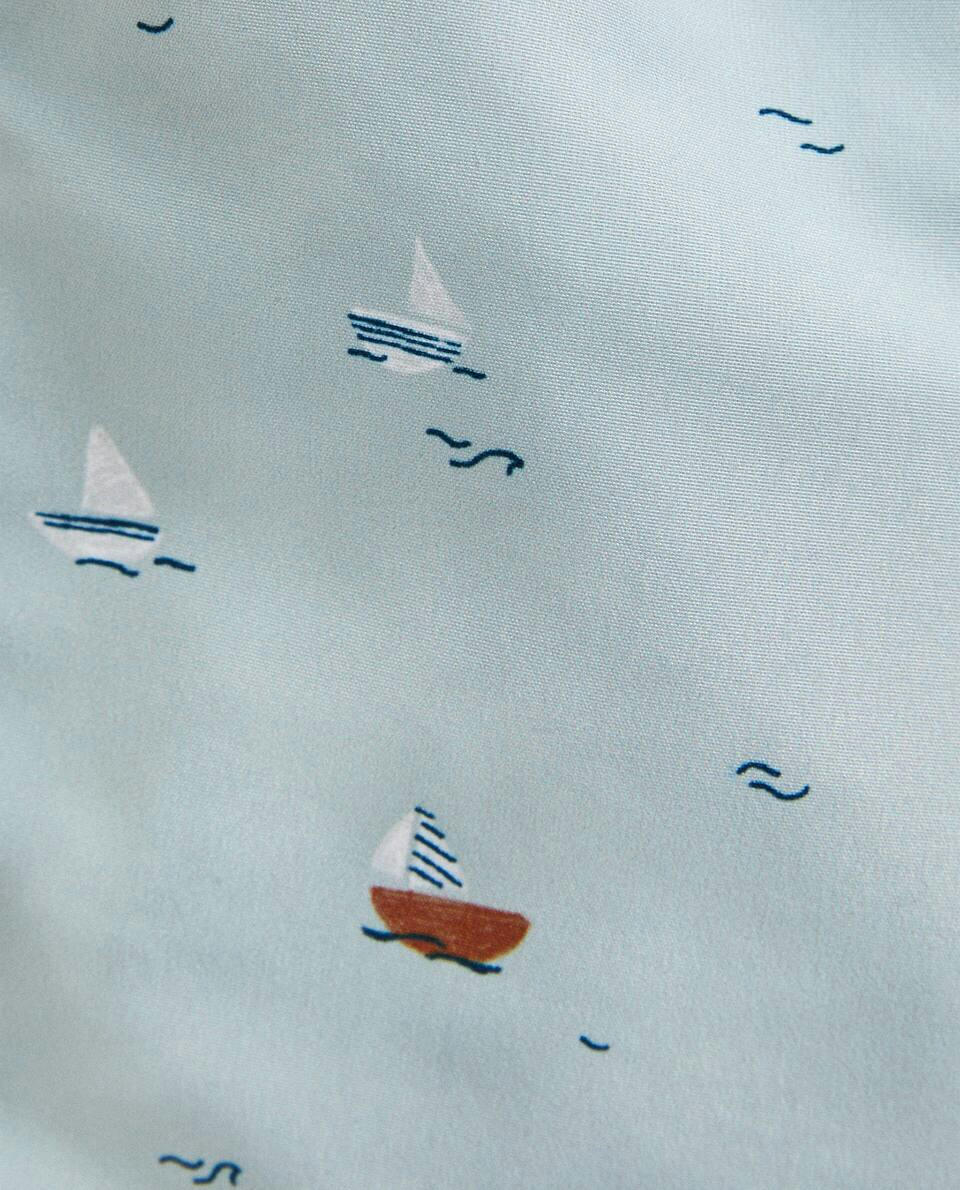 Calção de banho com estampa de barco