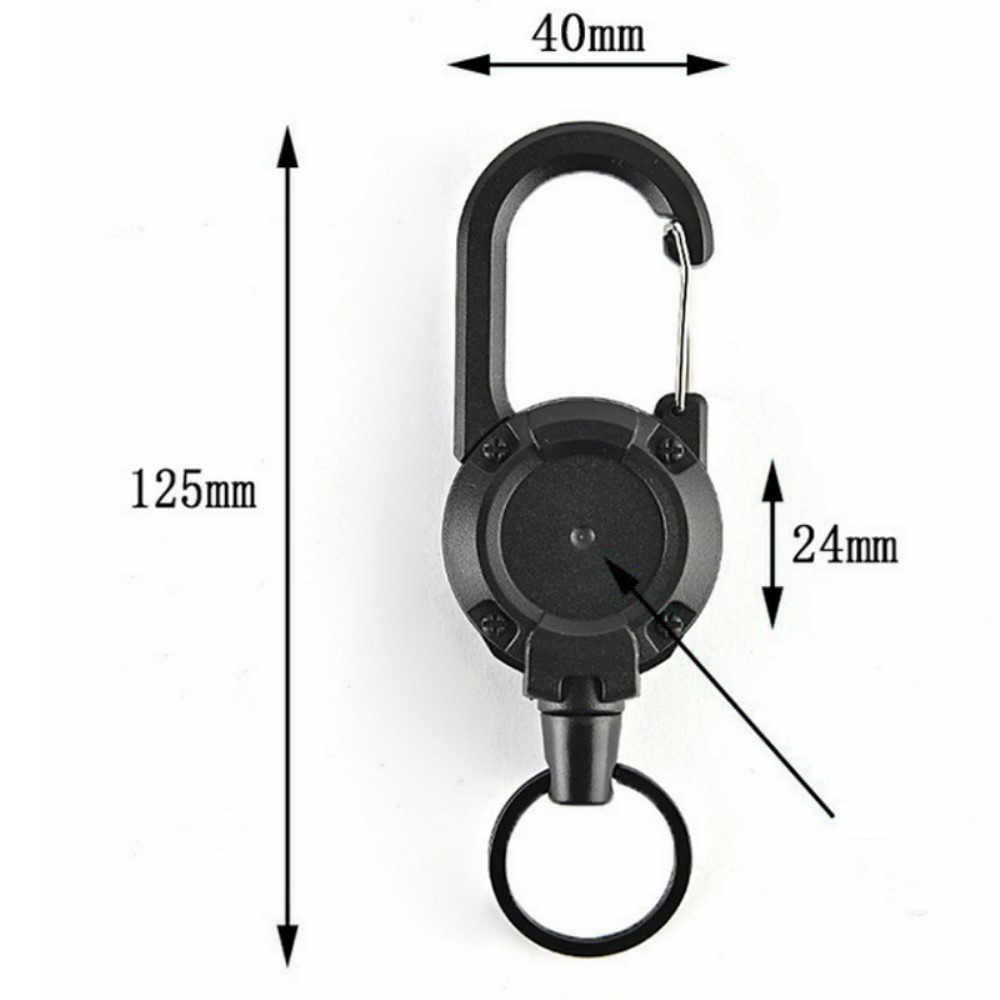 Anti-Lost Key-Bak Schlüsselanhänger mit Karabiner Haken   Schlüsselring - Schwarz