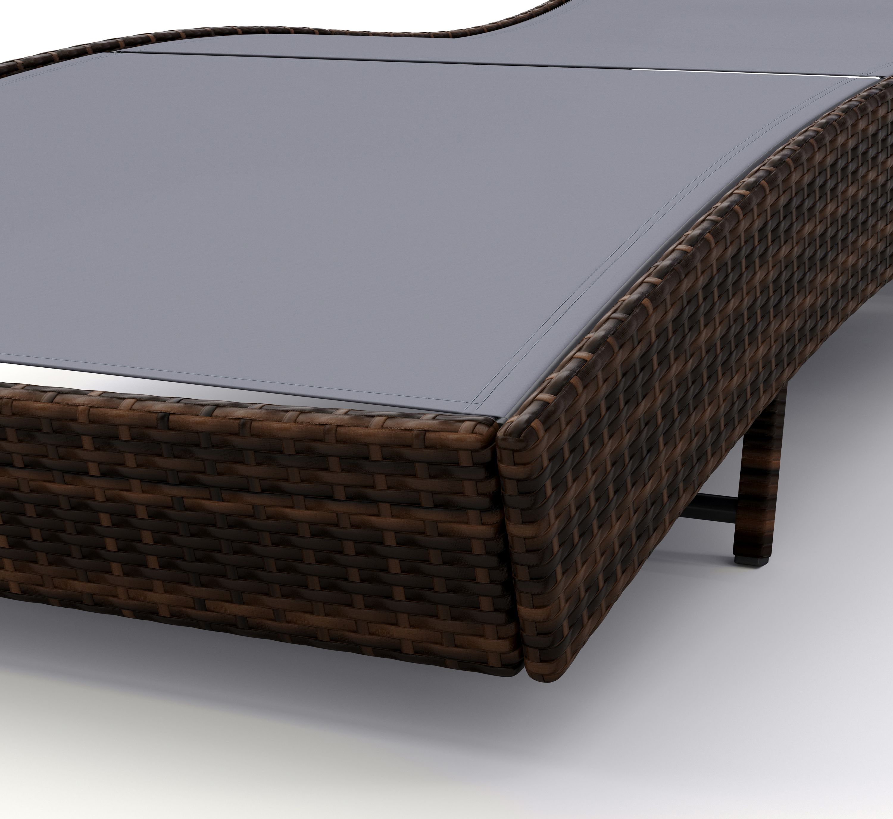 Liegestuhl Rattan WAVE braun