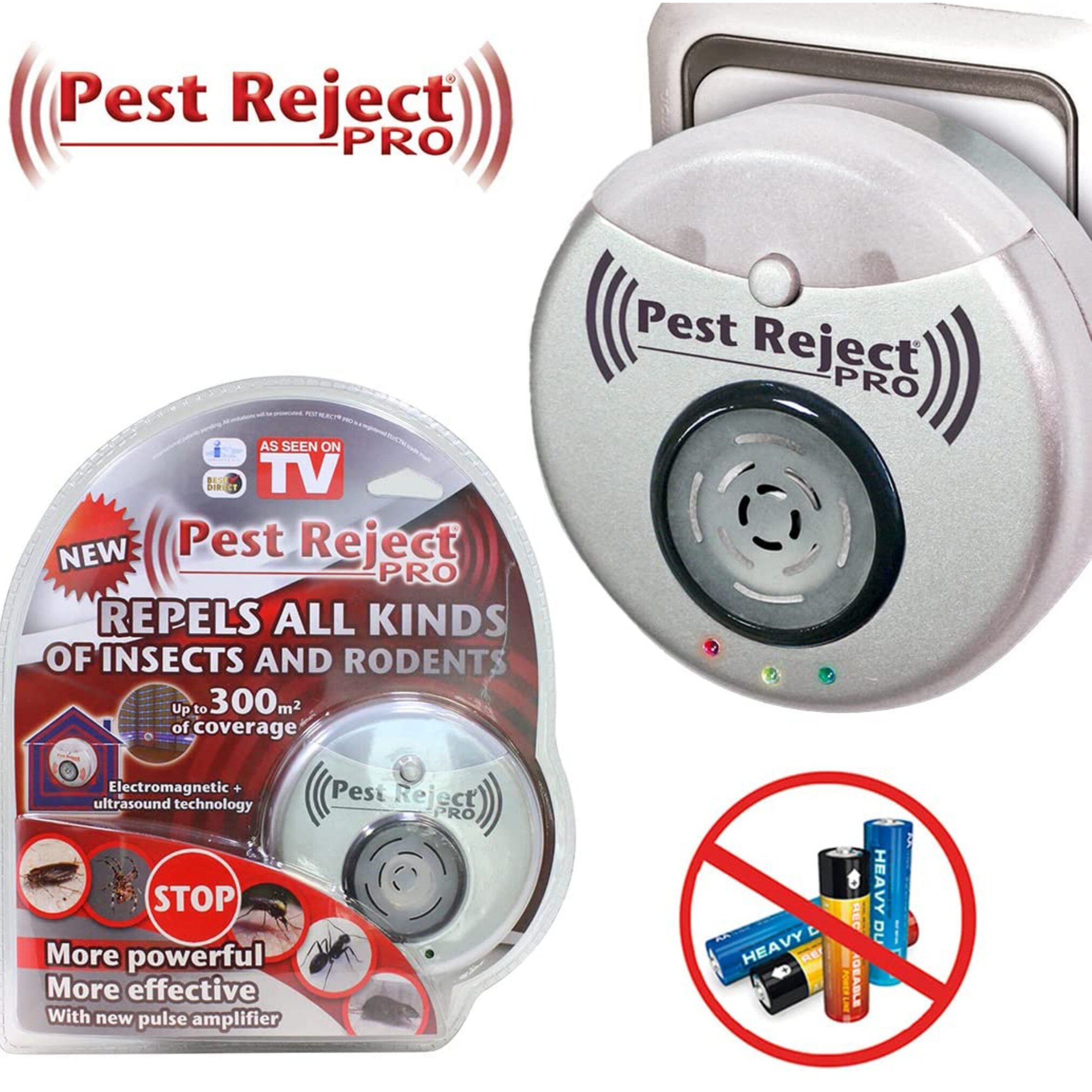 Best Direct® Ultraschall - Tierabwehr mit Nachtlicht Pest Reject Pro