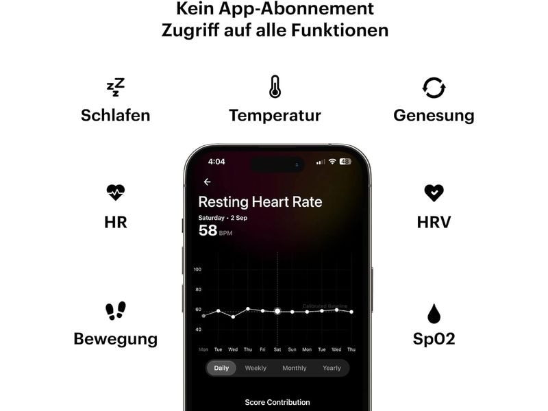 Ultrahuman Ring AIR Grösse: 8, Dunkelgrau Smartring