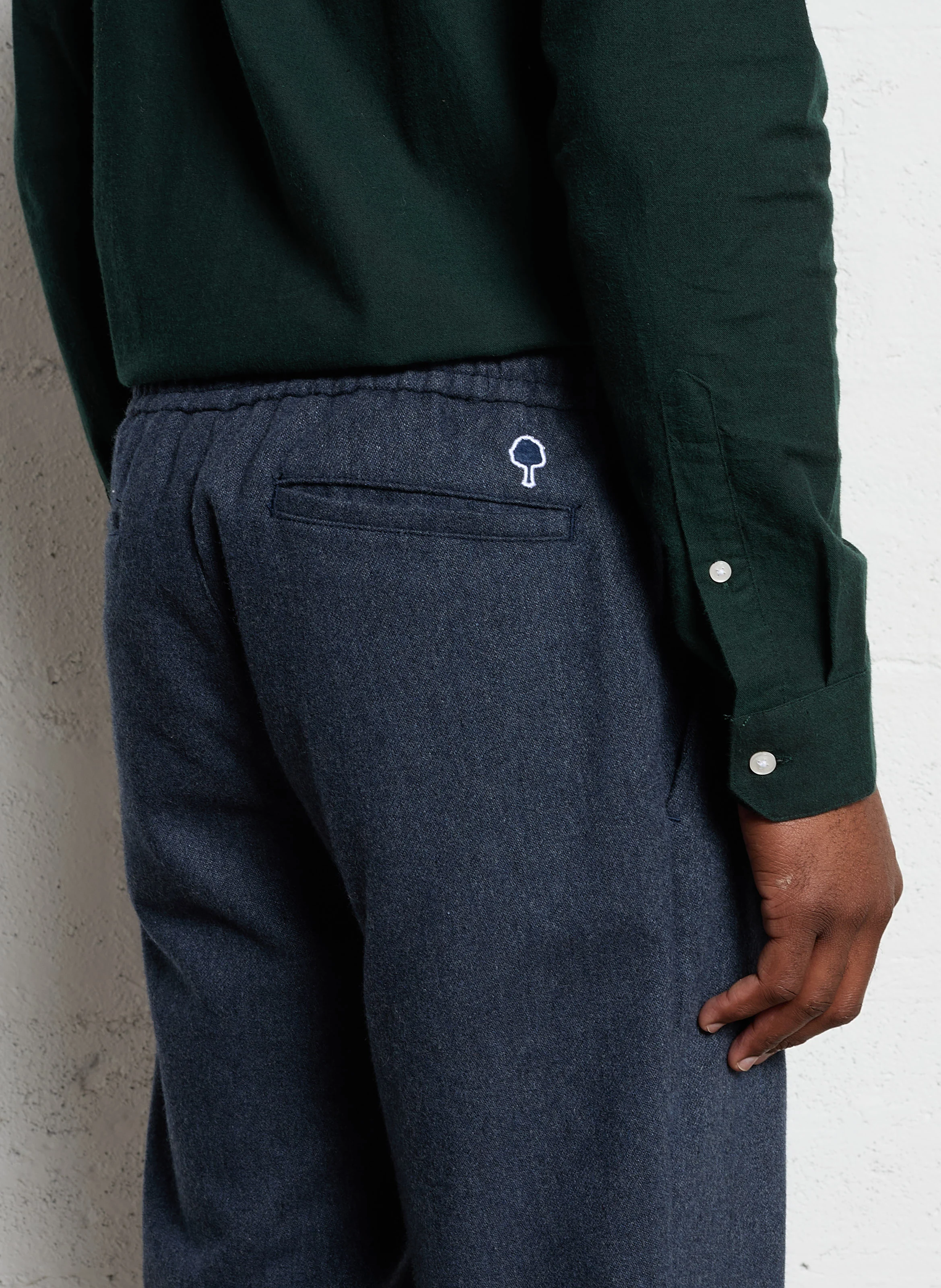 DREUILLE - Pantalon droit en laine mélangée | Bleu