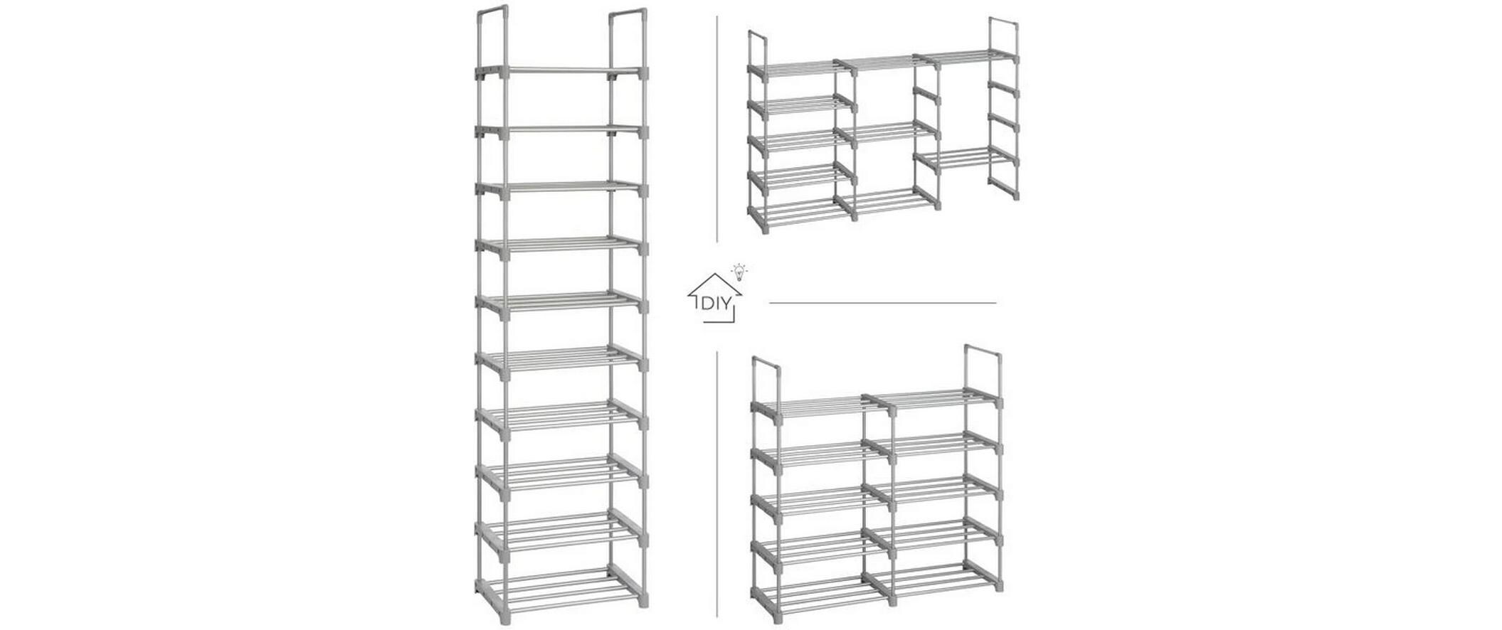 Schuhregal 30 cm x 174 cm, GrauSchuhbank
