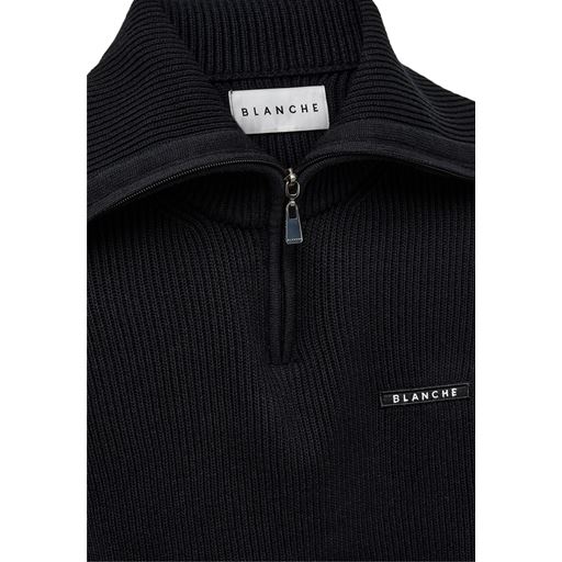 Blanche Carrick-BL Collar Zip Striktrøje, Black, L