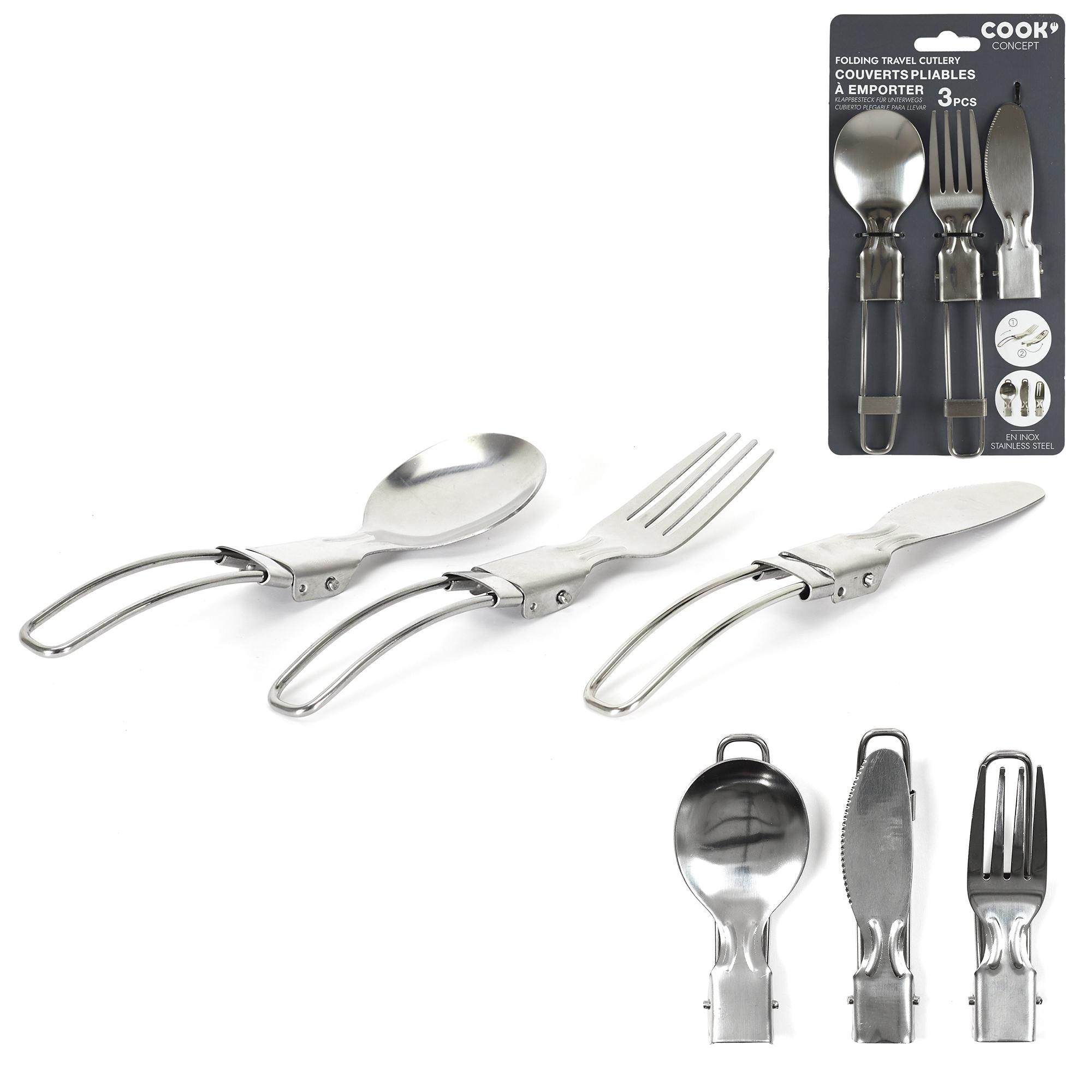 COUVERT PLIABLE A EMPORTER INOX X3 PIECES