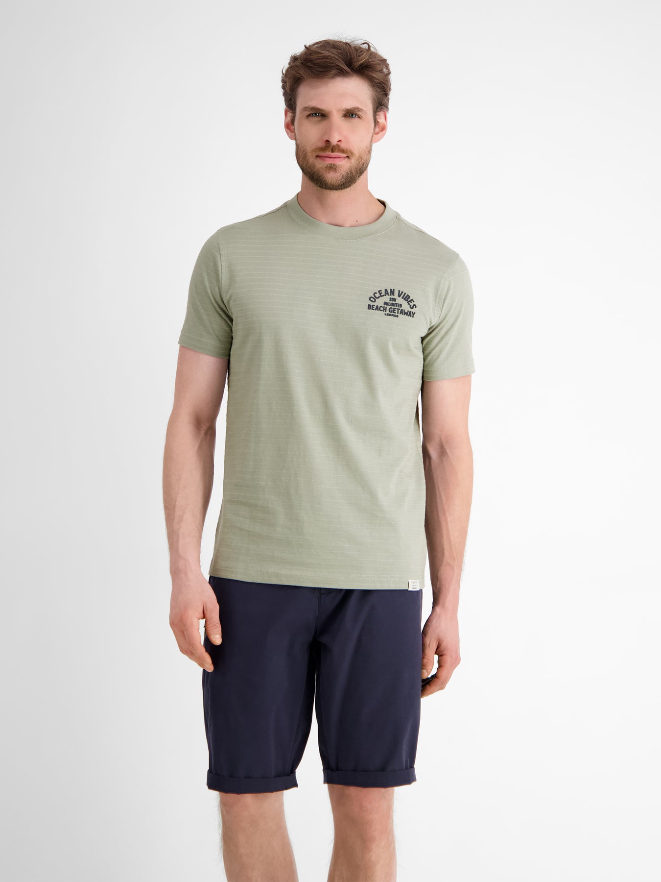 Gestreiftes T-Shirt mit Front und Backprint