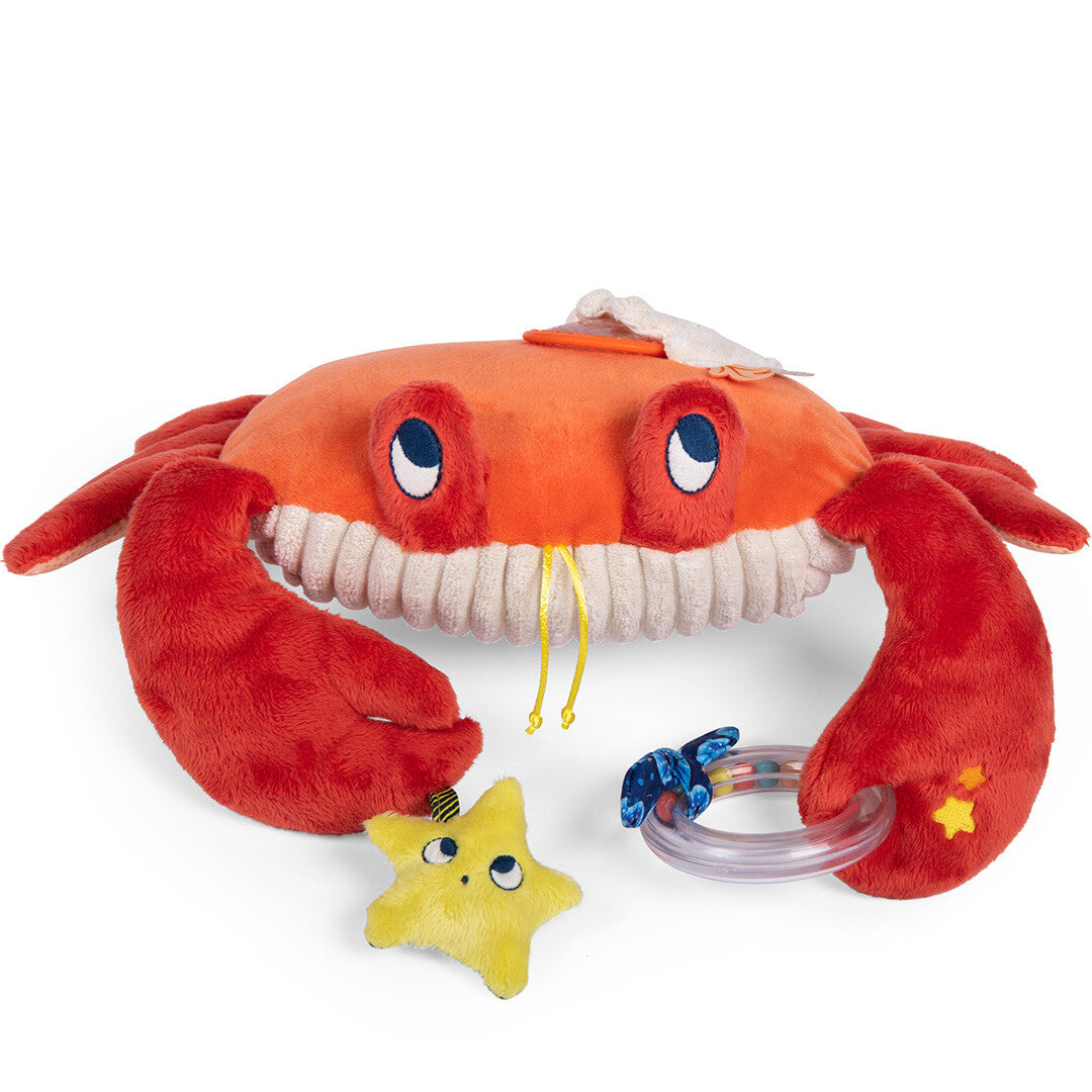 Moulin roty activiteitenknuffel krab - 34 cm