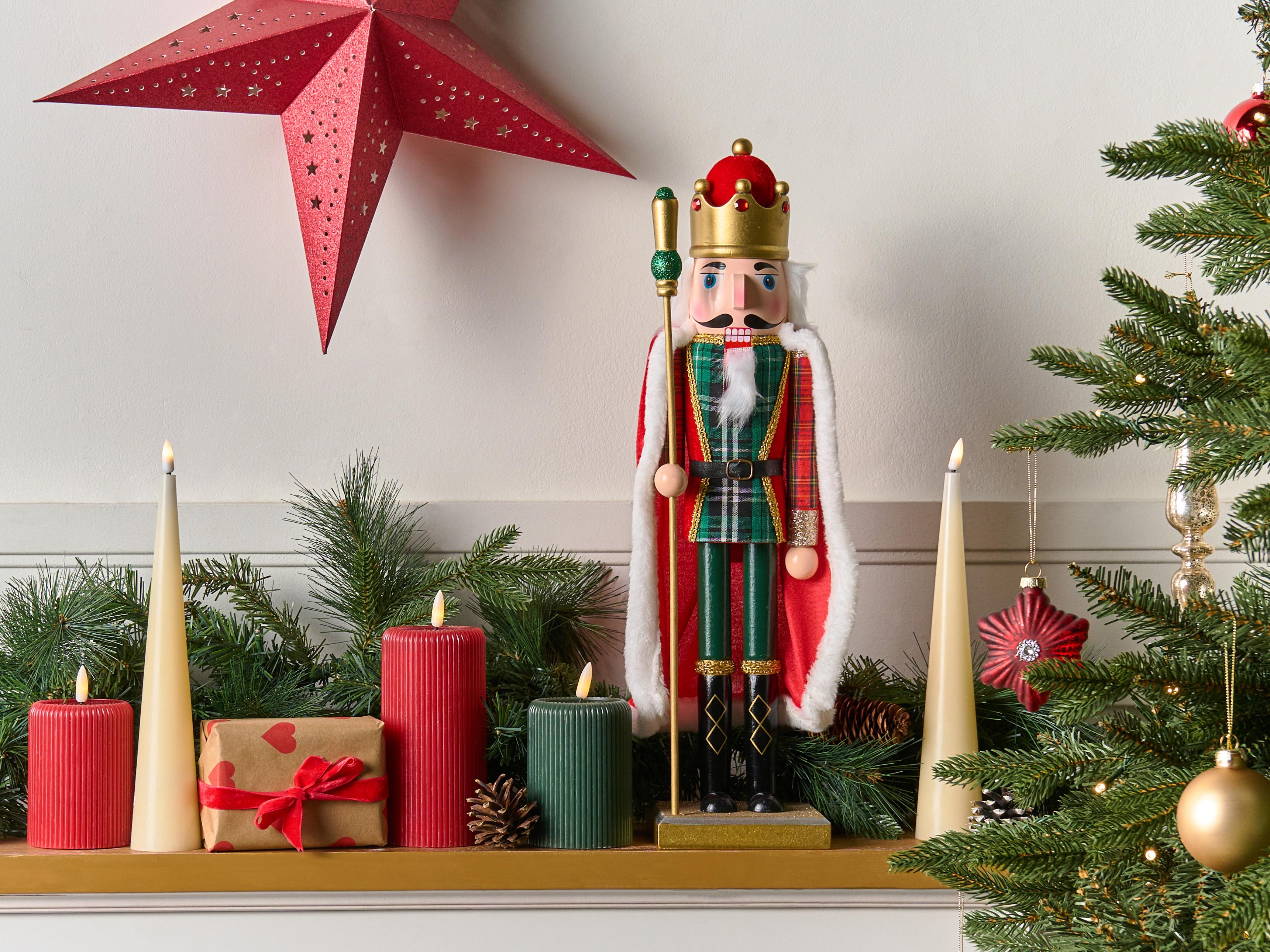 Figuur HALLSJON Notenkraker 50 cm Rood/groen