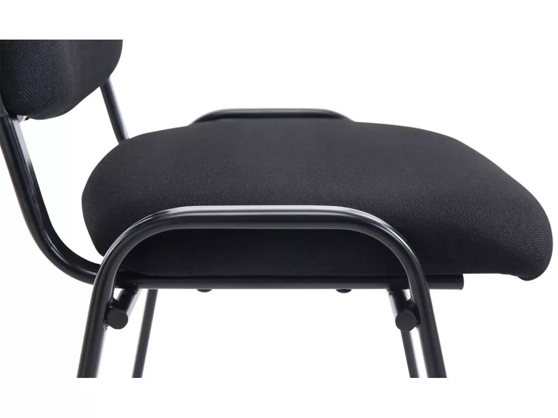Chaise de conférence - Tissu & Métal noir mat - Noir - XL Ken